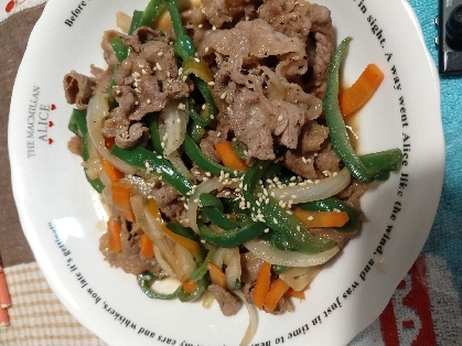 チャプチェ風★糸こんにゃくと牛肉と野菜炒め