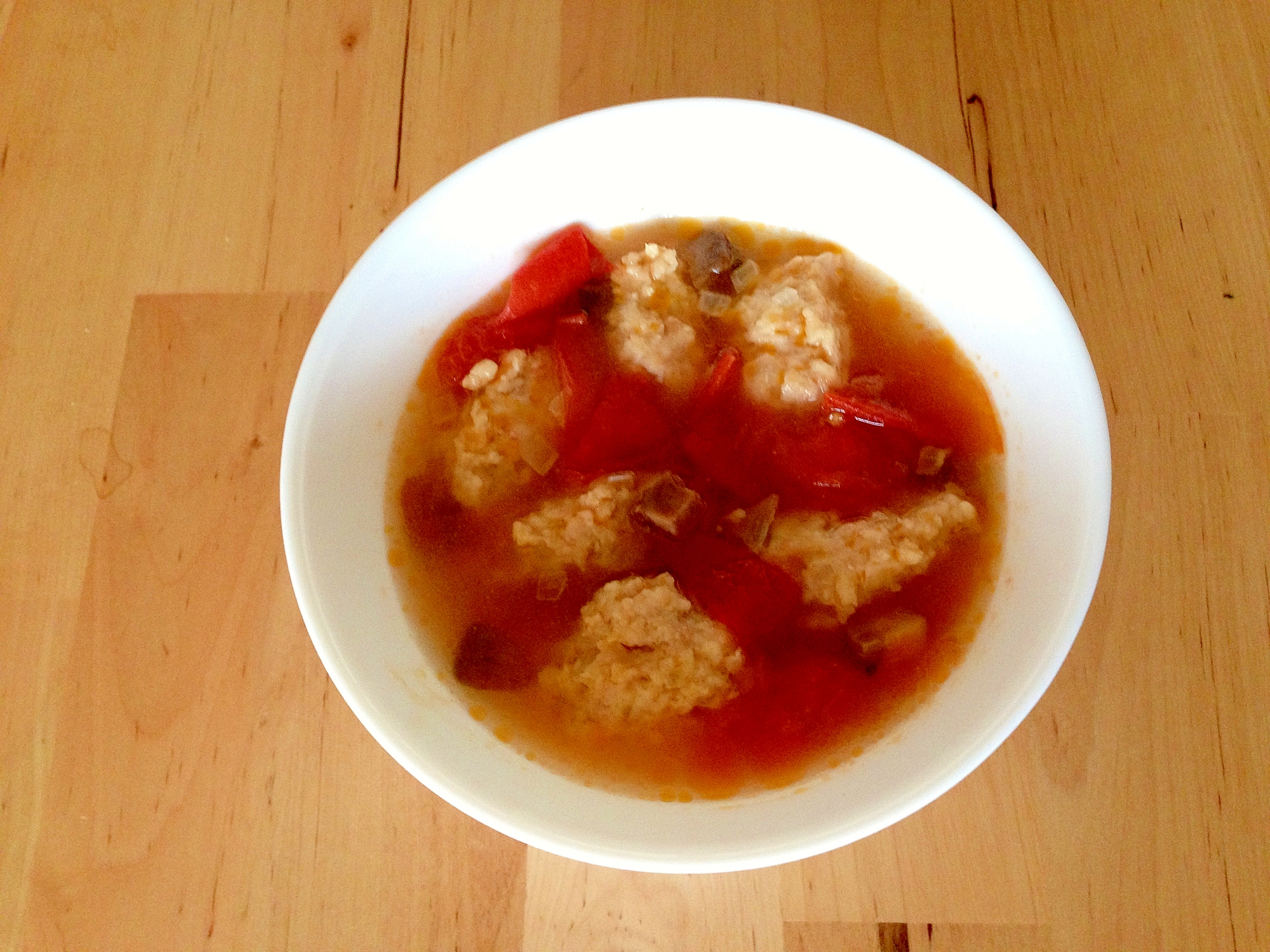 簡単！鶏団子とトマトの洋風スープ
