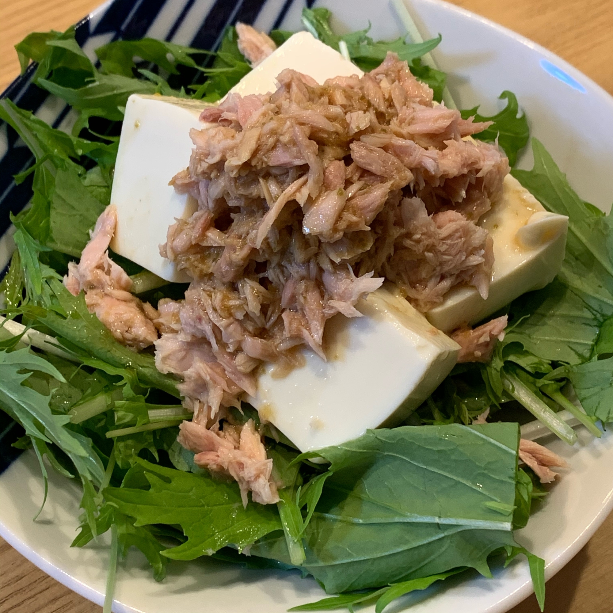 水菜と豆腐とツナのサラダ