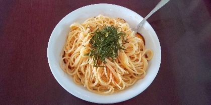 醤油とマヨでいつもと一味違った明太子パスタになって美味しかったです！