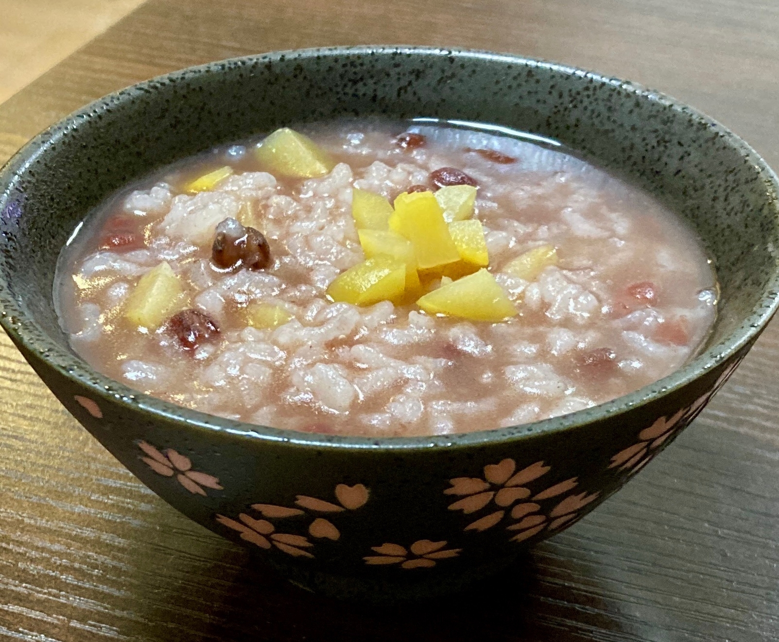 小正月に☆栗の甘露煮入り小豆お粥♪