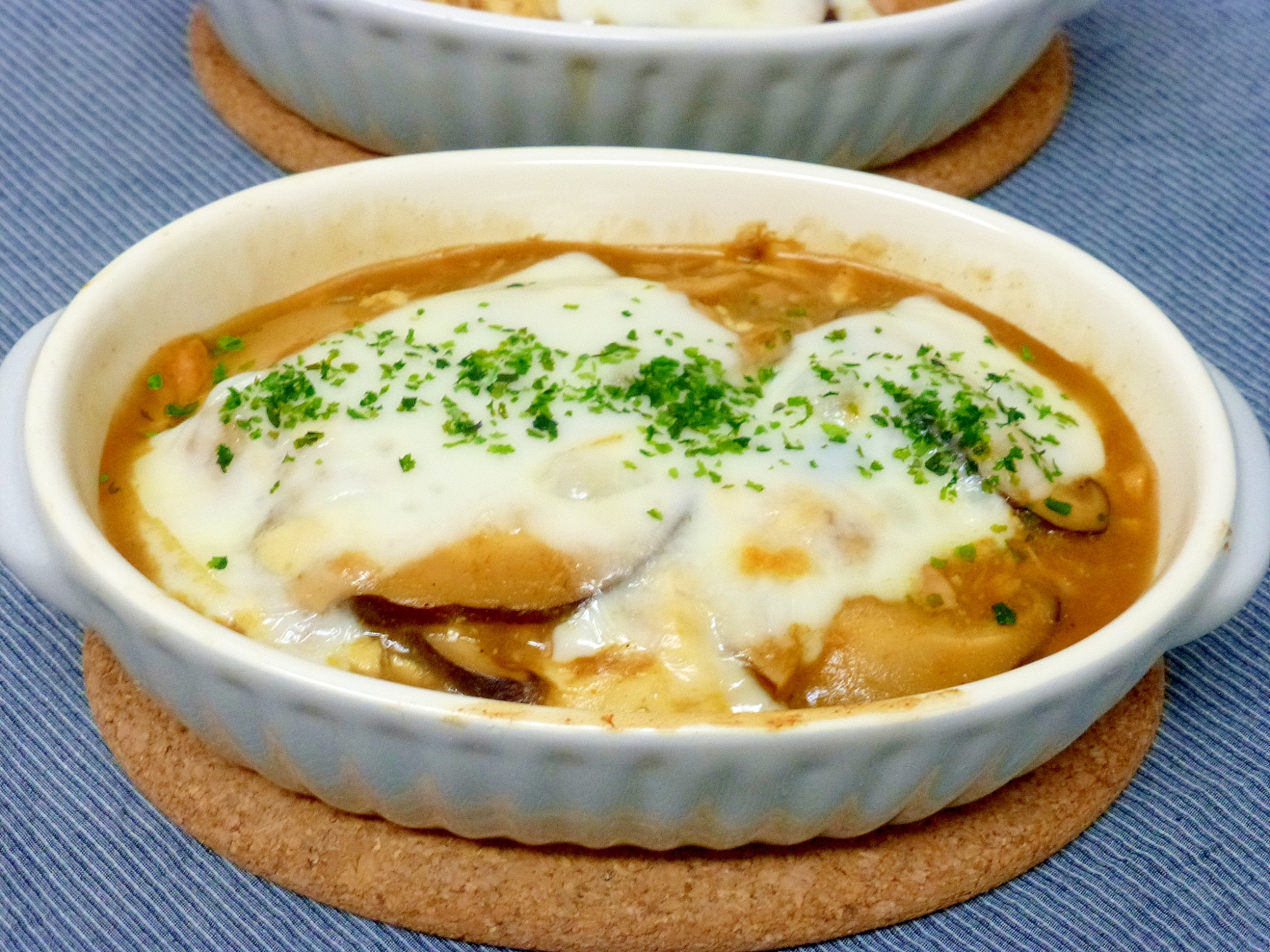 豆腐とペコロスのカレーチーズ焼き