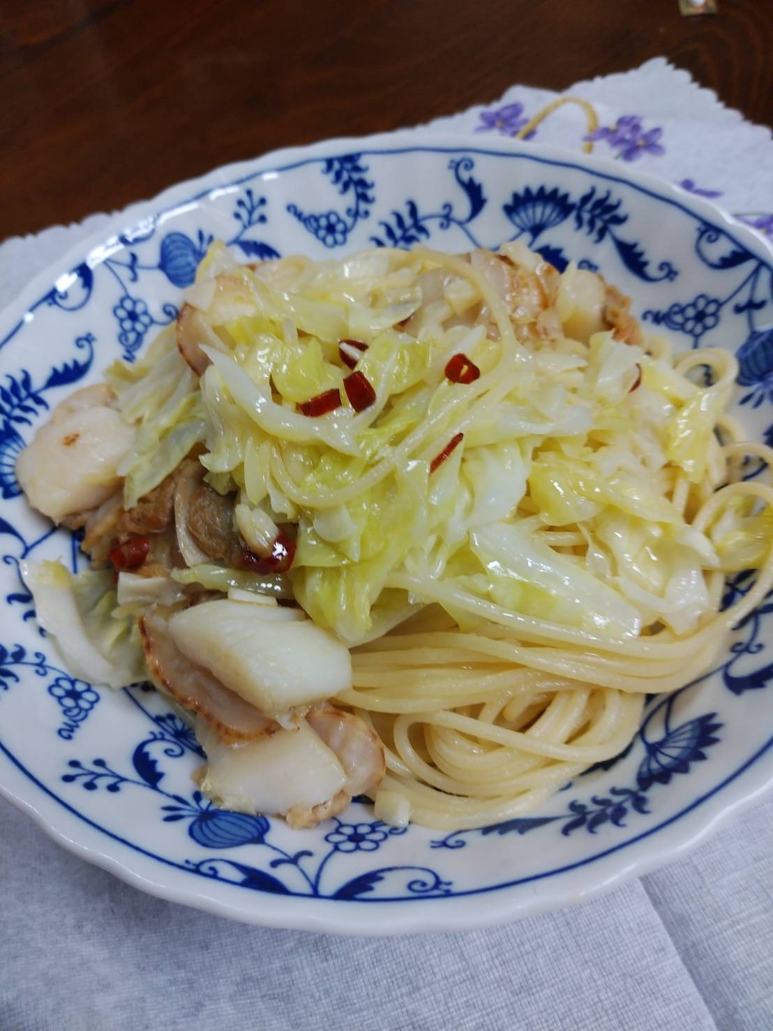 簡単で美味!キャベツとホタテのパスタ♡