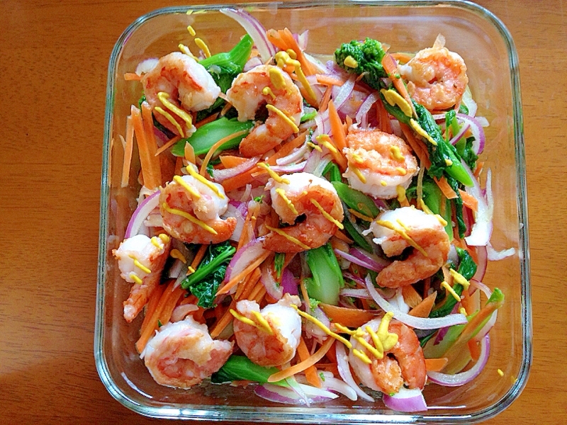 海老と菜の花のエスカベッシュ レシピ 作り方 By Naokoji0912 楽天レシピ