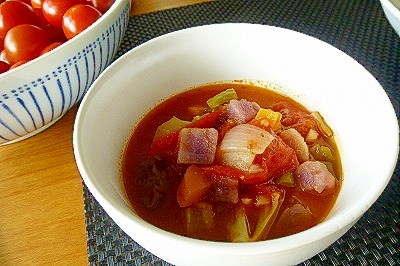 カラフルで極ウマ☆野菜のトマト煮スープ♪