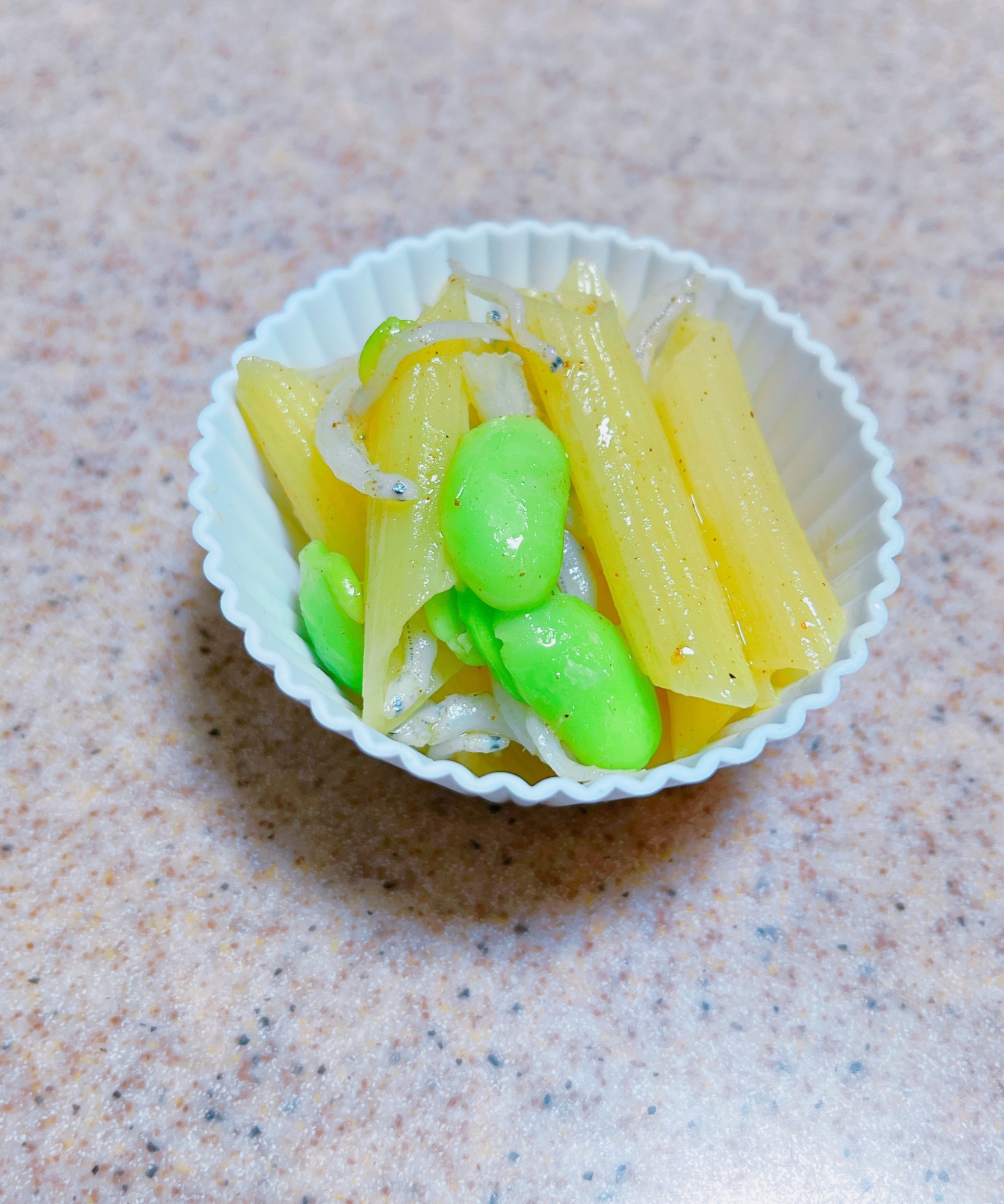 お弁当に◊*ﾟしらすと枝豆の和風ペンネ