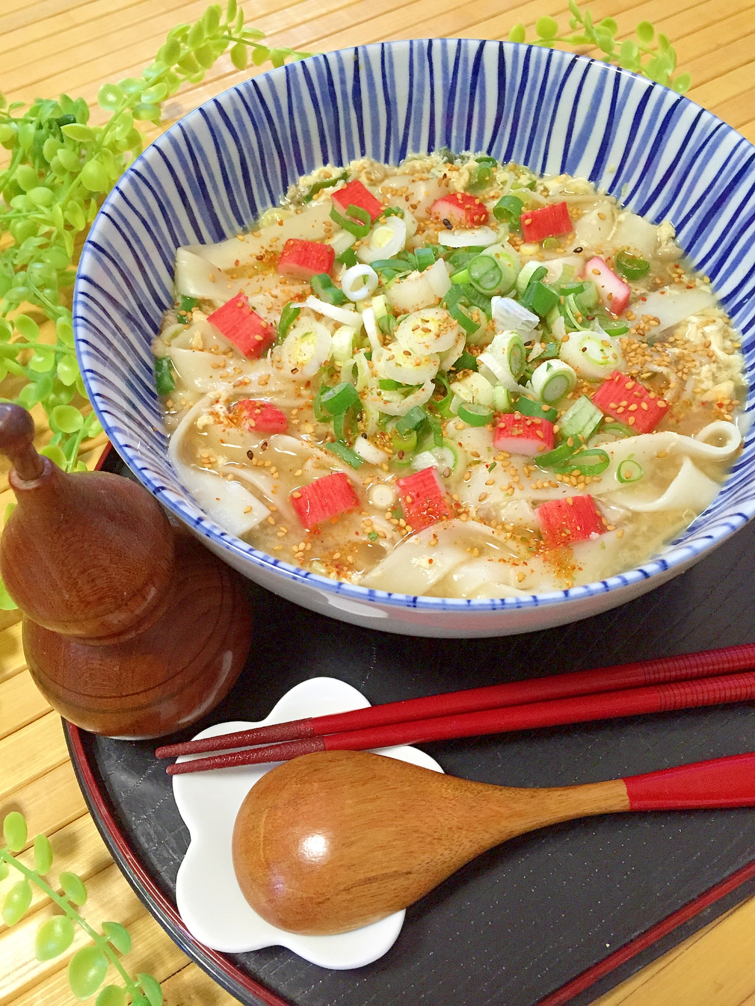 ねぎドッサリ☆ふんわり♪かに玉うどん