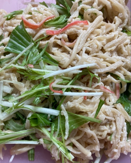 豆苗の代わりに水菜で作りました。
切り干し大根の美味しい食べ方発見！
ご馳走様でしたー！