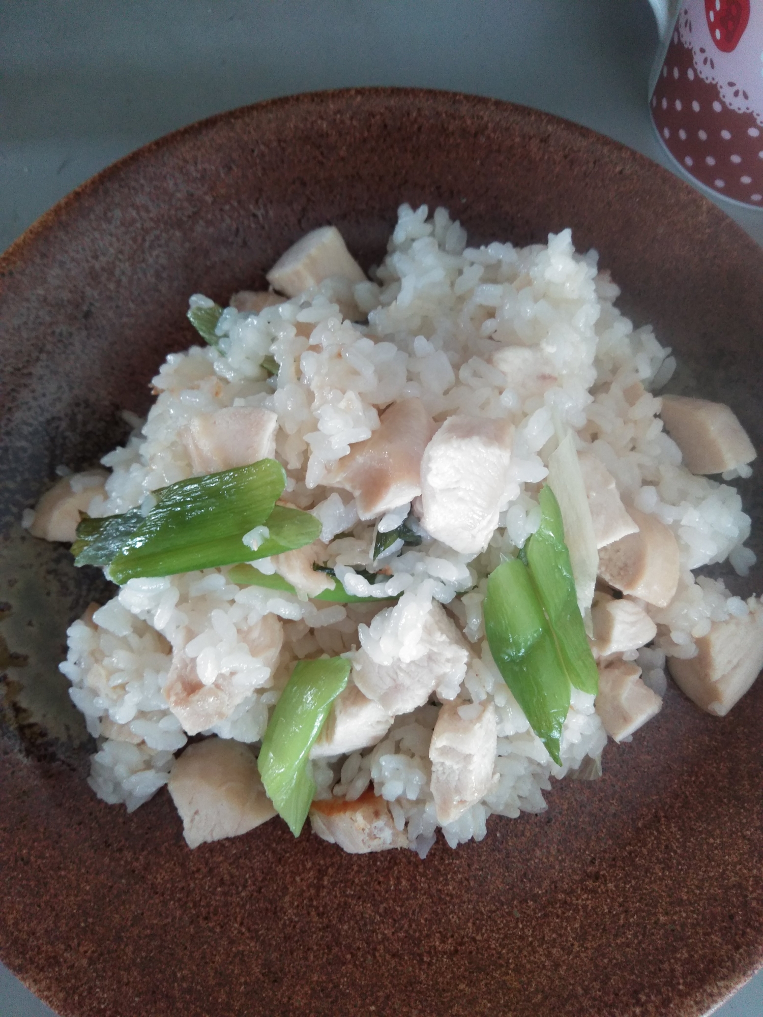 鶏とネギのチャーハン