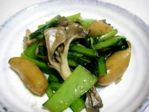 小松菜と舞茸の油炒め
