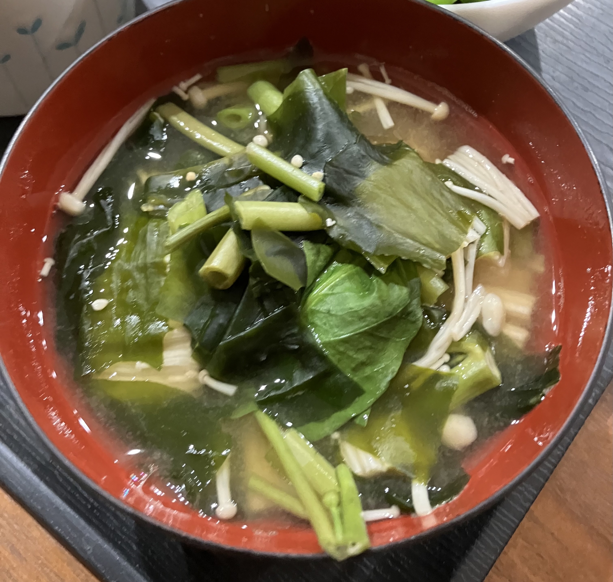 えのきとほうれん草の味噌汁