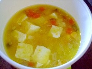 離乳食後期ё豆腐とお野菜のコーンスープ