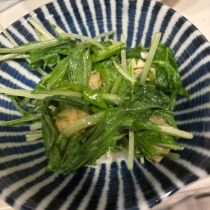 作り置きおかず♪水菜と油揚げのレモンポン酢和え