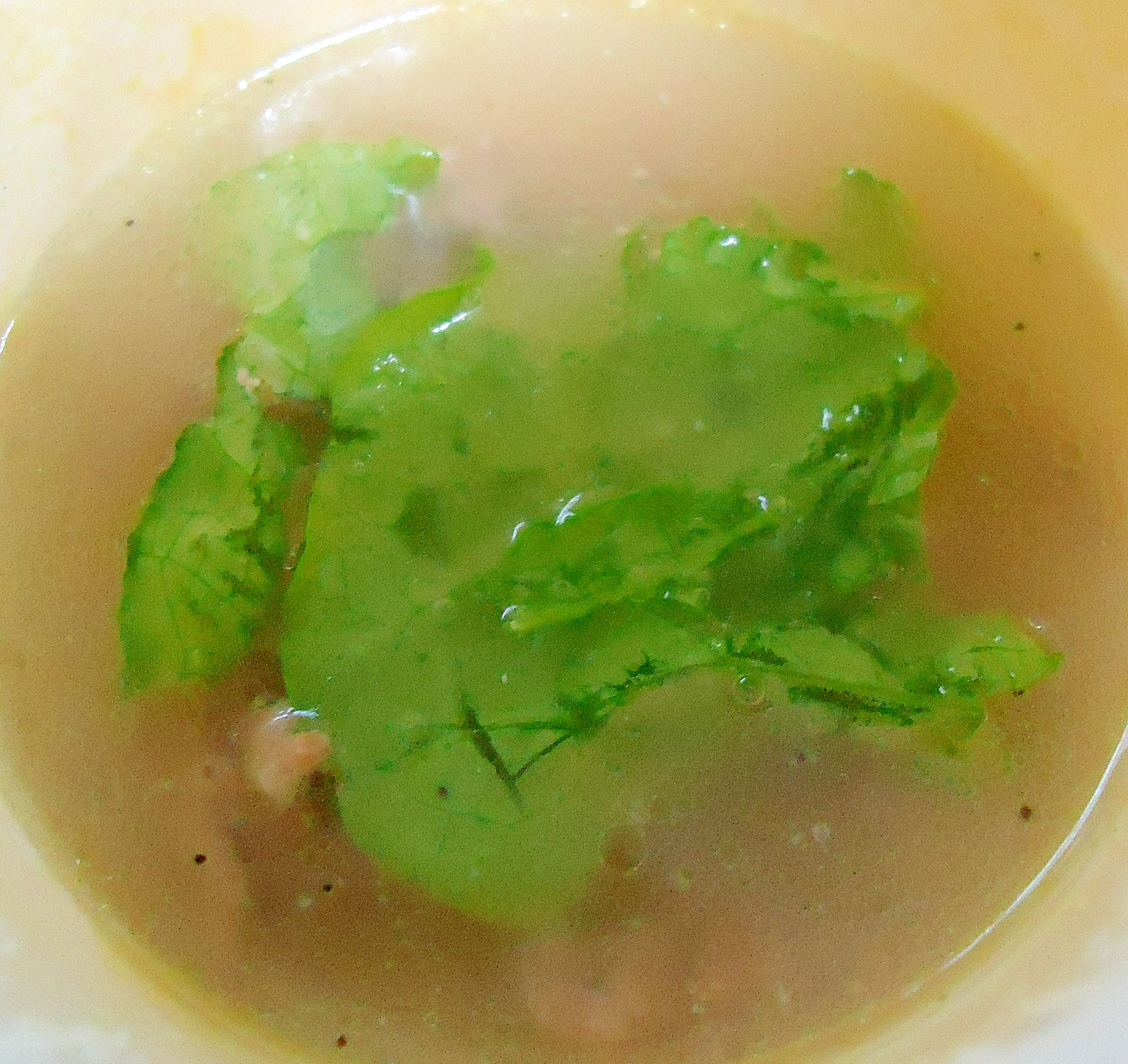 冷凍　豚挽肉焼きリメイク　レタススープ