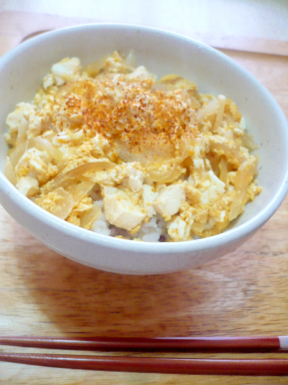 味付けめんつゆだけ!豆腐de親子丼風