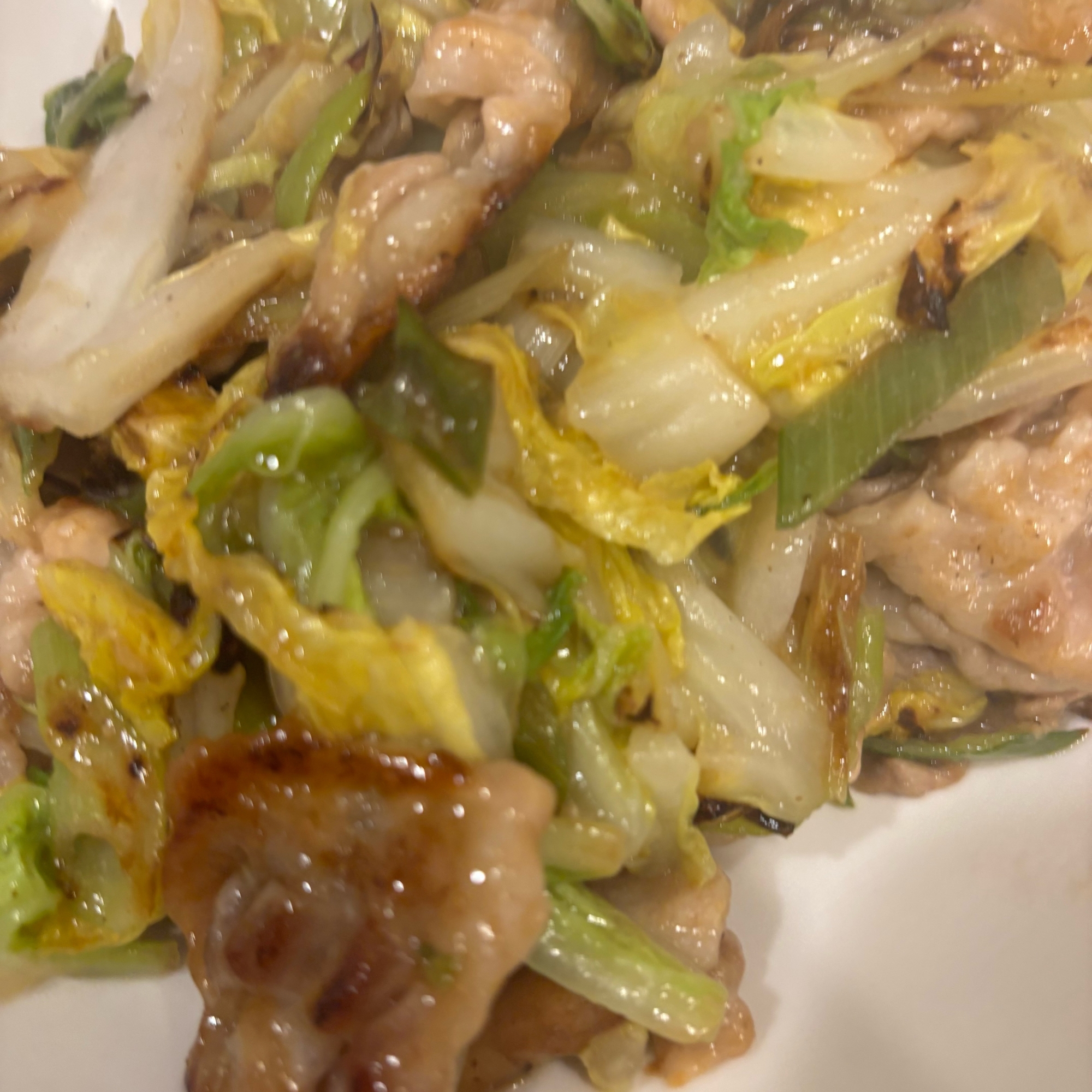 豚こま白菜の鶏ガラ炒め