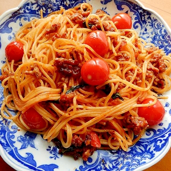 まな板なし！ケチャップで❤合い挽き肉のパスタ♪