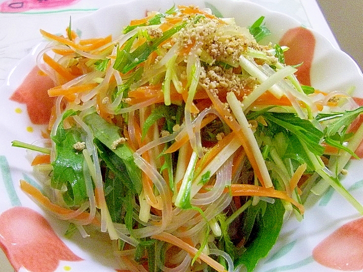 ノンオイル☆水菜とにんじんの春雨サラダ