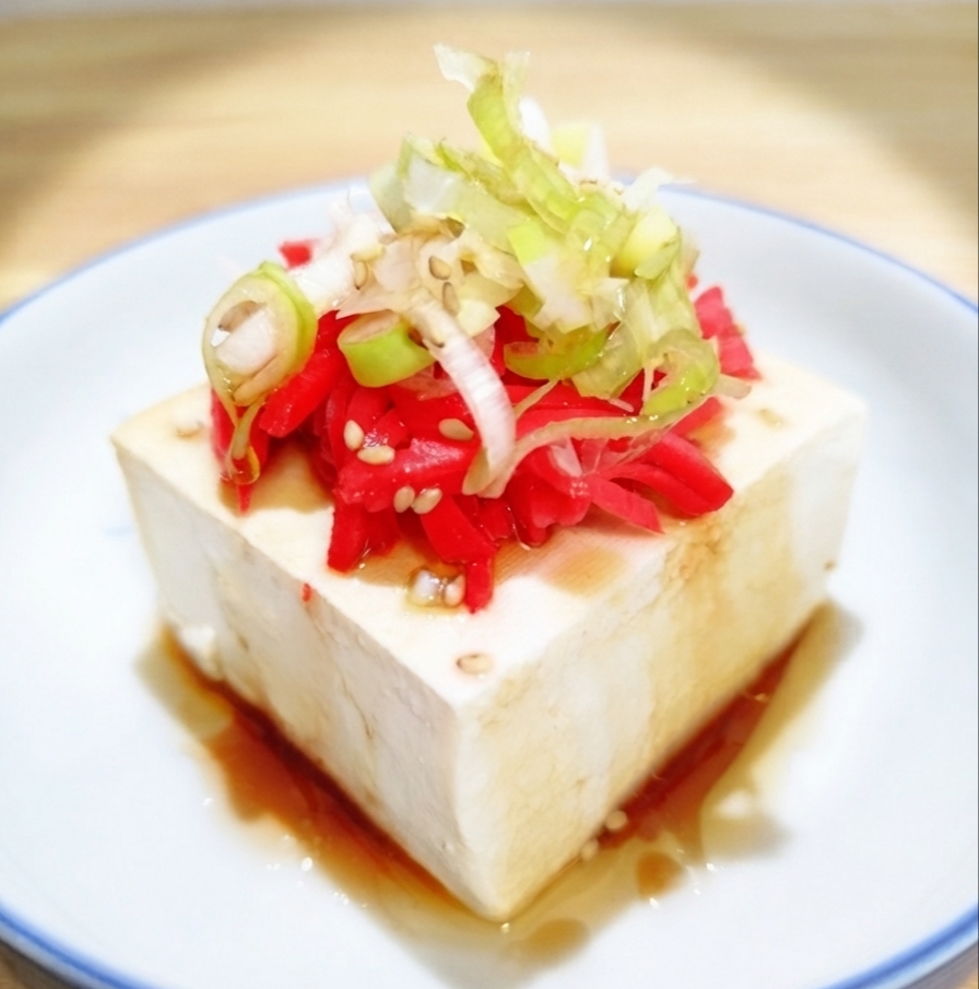 さっぱりと食べれる【紅生姜の冷奴】