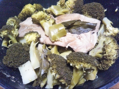 鶏むね肉と白菜とブロッコリーのオイスターソース炒め