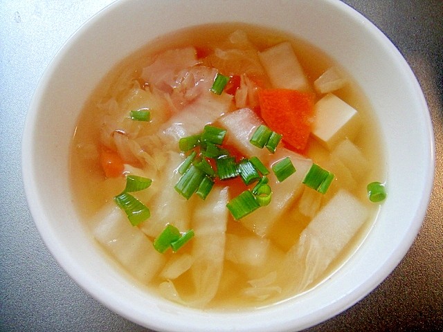 白菜と豆腐のコンソメスープ