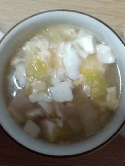 豆腐と白菜の中華スープ