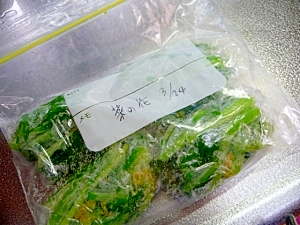 【菜の花のゆで方と保存方法(冷凍・冷蔵）】