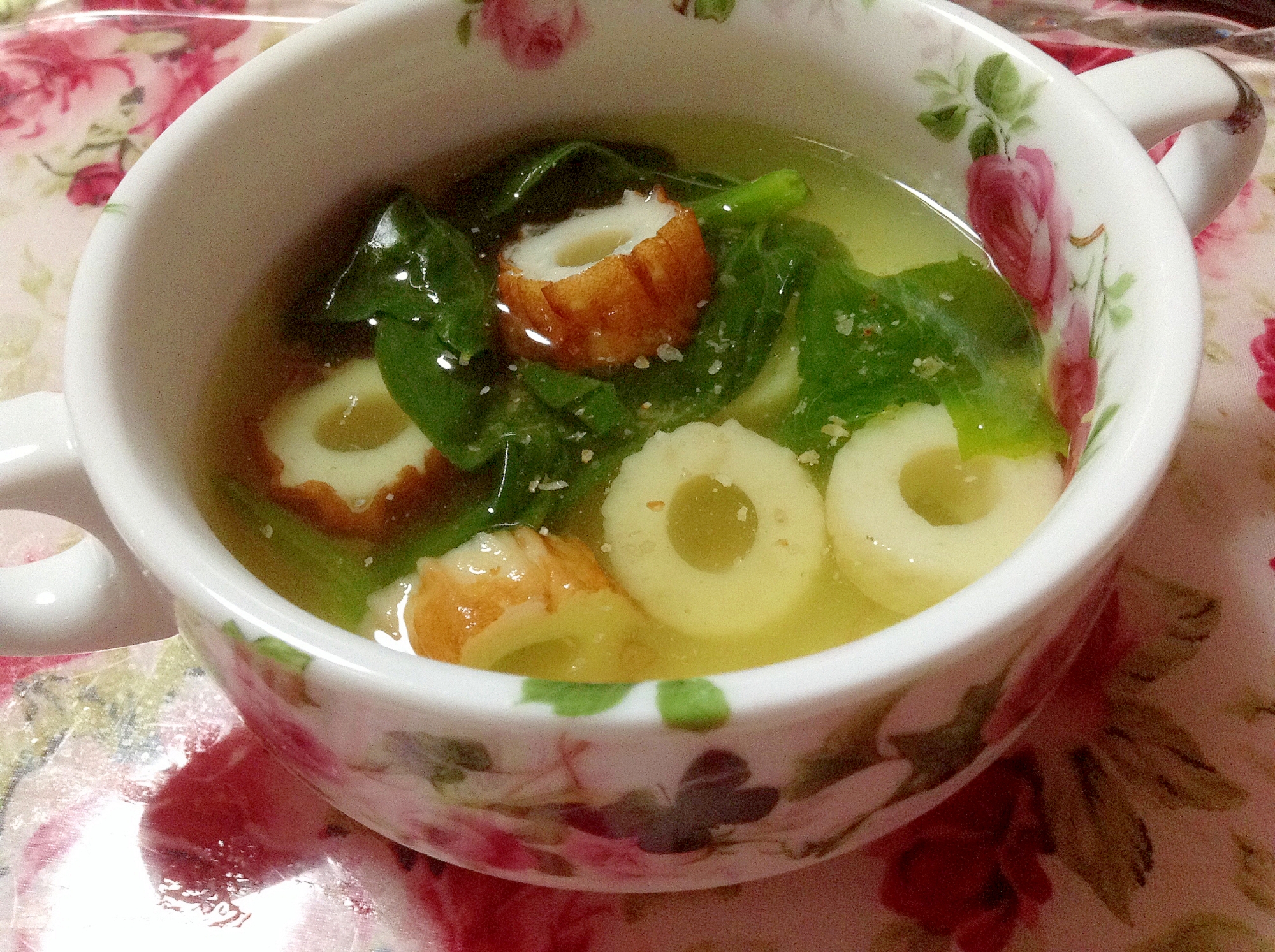 ごま油香る ちくわとほうれん草のスープ レシピ 作り方 By やなママ 楽天レシピ