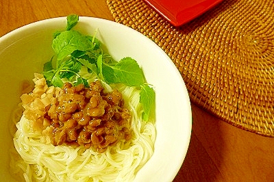 忙しい時にさっとツルネバ☆納豆そうめん丼♪