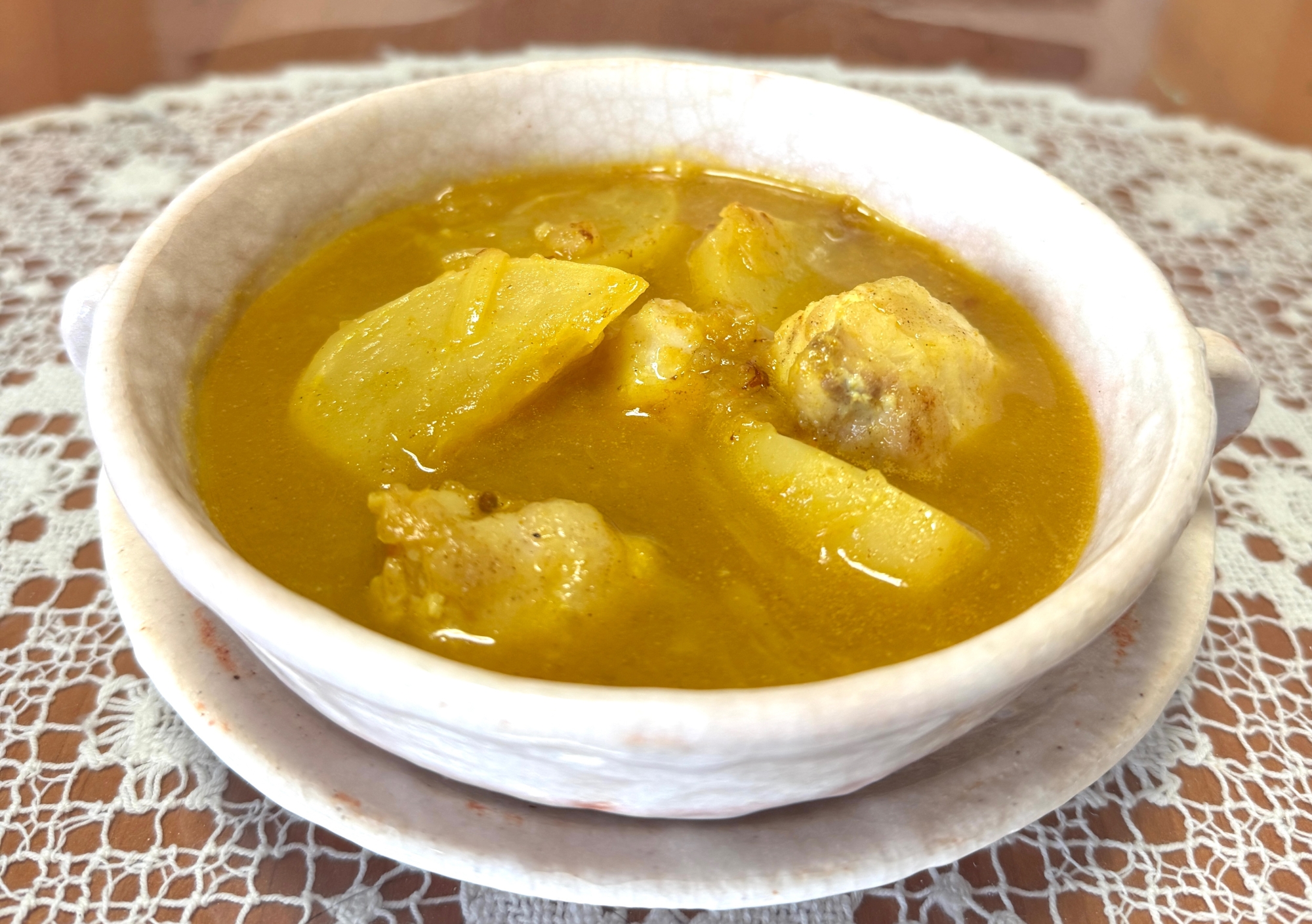 作り置きのカレー麹とカブと鱈と…の☆スープカレー