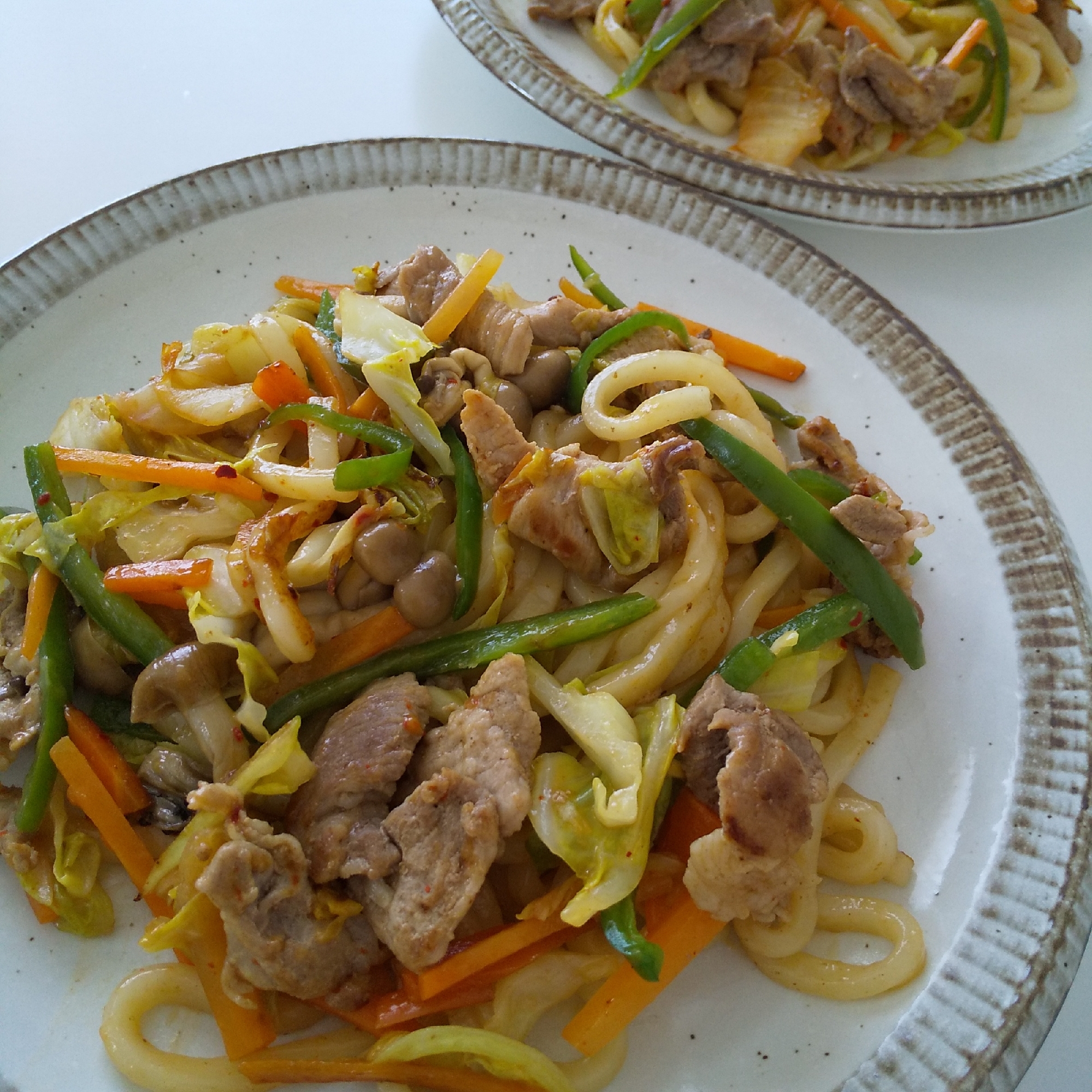 豚キムチ焼きうどん