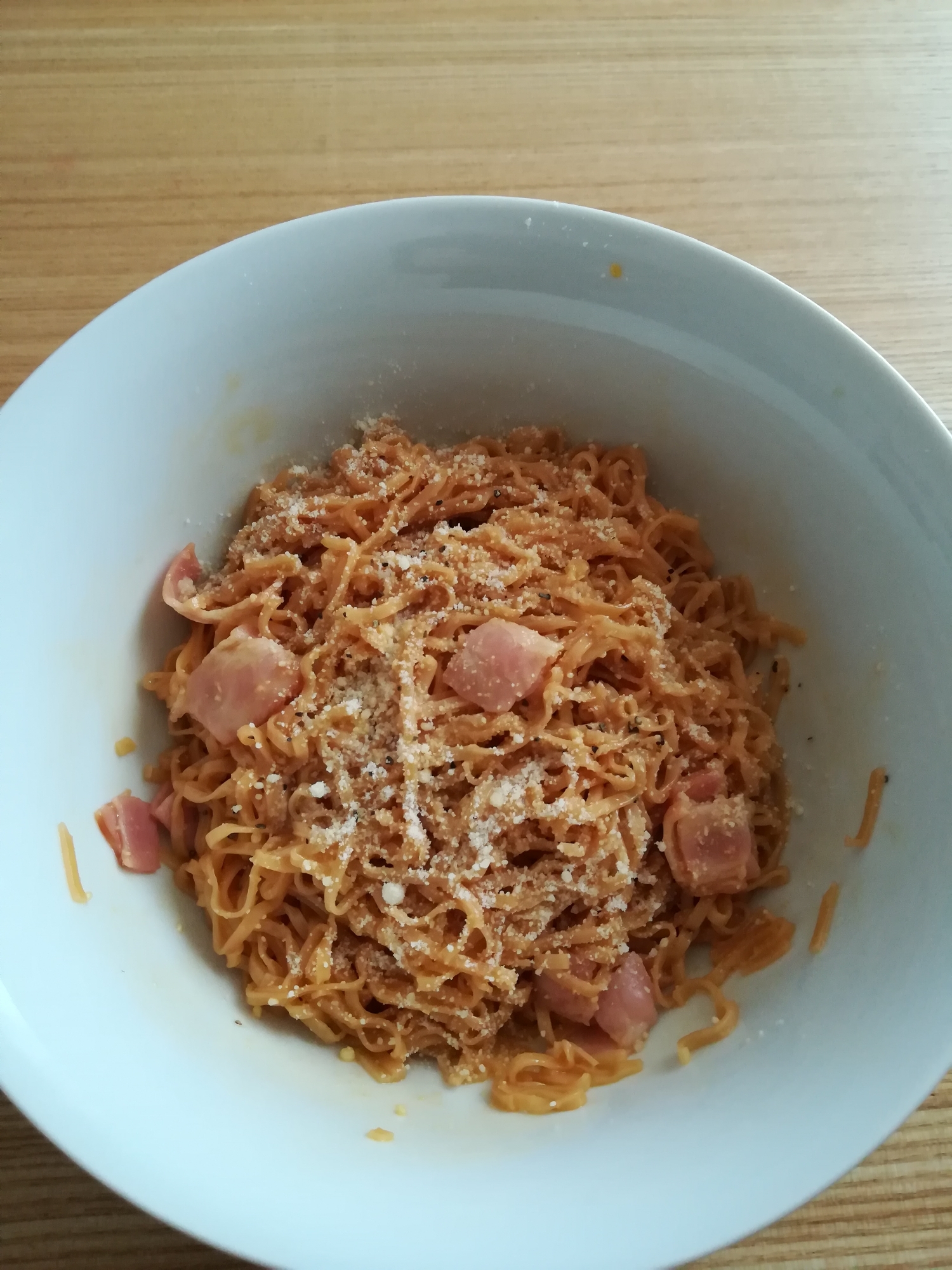 カルボナーラ風　チキンラーメン