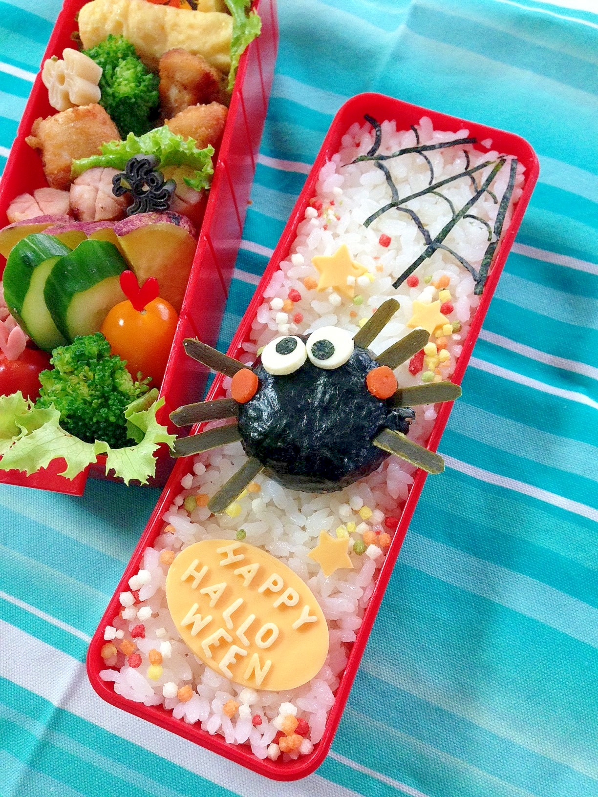 簡単キャラ弁 ハロウィン スパイダーのお弁当 レシピ 作り方 By Cherry05 楽天レシピ