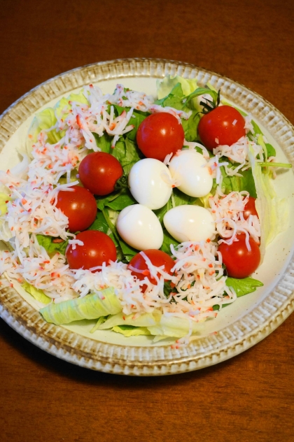 シーフード的な野菜と卵のサラダ
