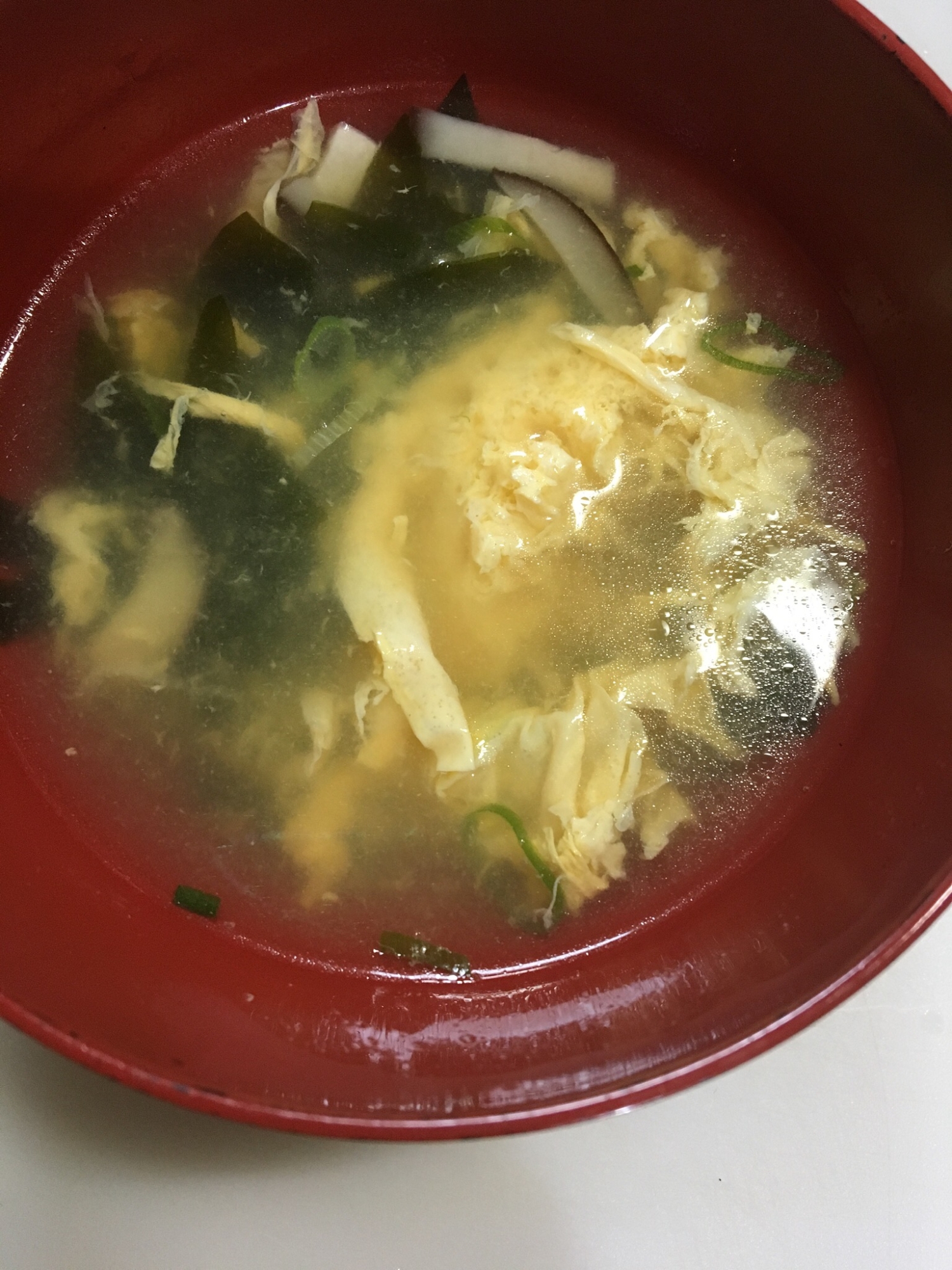 椎茸とわかめと玉子のスープ(^^)