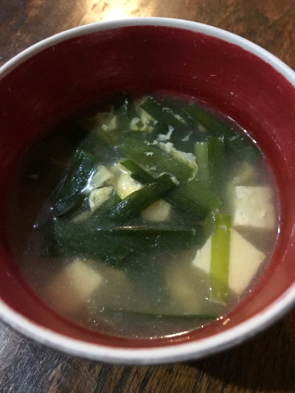 ニラたっぷり♫豆腐のお味噌汁(◍•ᴗ•◍)