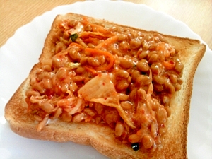 キムチ納豆トースト レシピ 作り方 By リラリラリンゴ 楽天レシピ