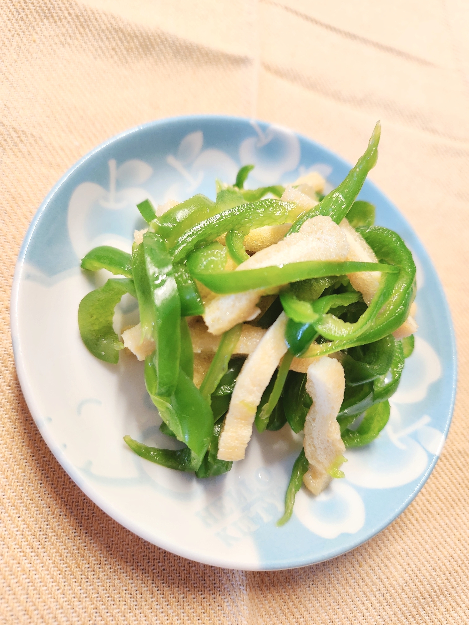 【おかず】ピーマンと油揚げのお浸し