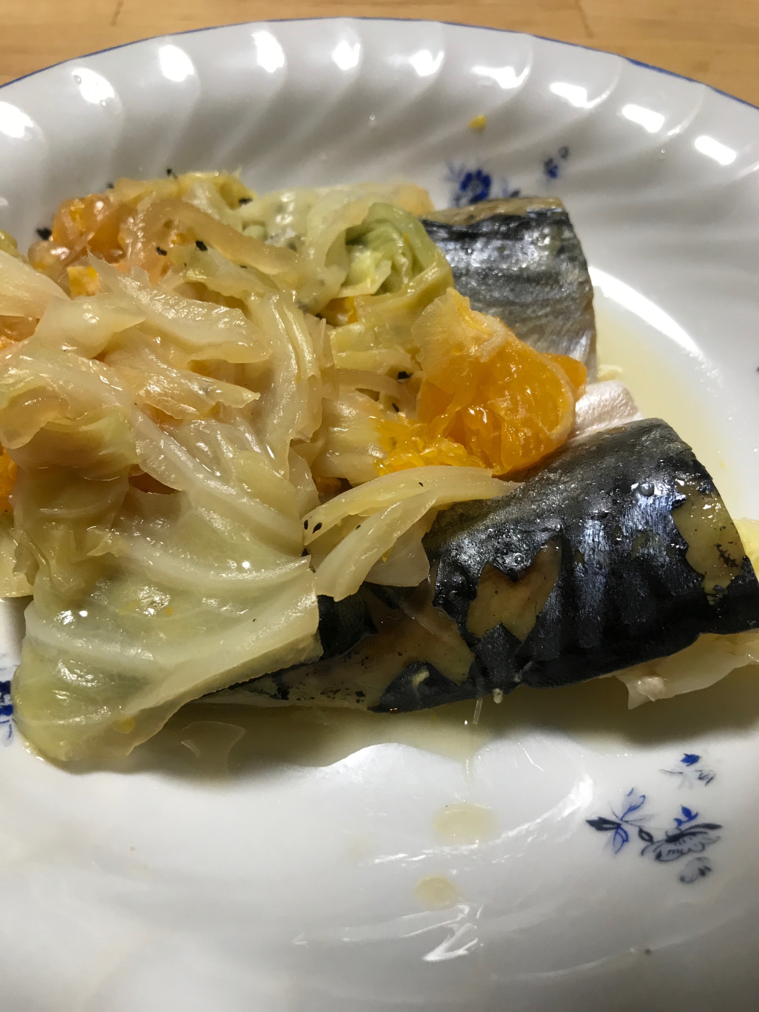 サバのキャベツ、オレンジ煮
