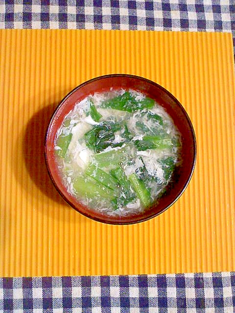 小松菜と卵白のスープ♪
