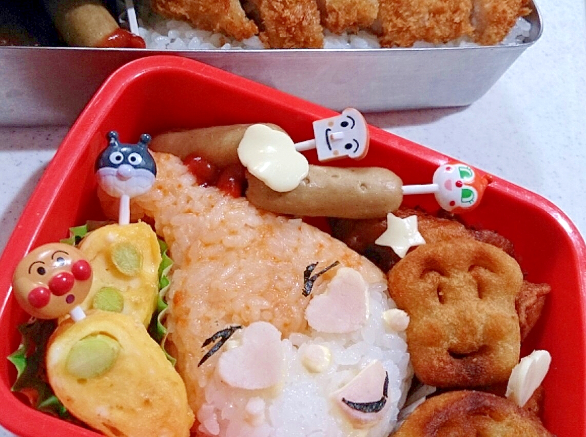 キャラ弁 忙しい朝の手抜きドキンちゃん レシピ 作り方 By ラムちゃん1224 楽天レシピ