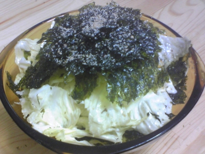 韓国海苔をいただいたので作ってみたのですが…、コレ、本当にやみつきになります！キャベツいくらでも食べられちゃいます。しかも超簡単にできますね(^_-)-☆。
