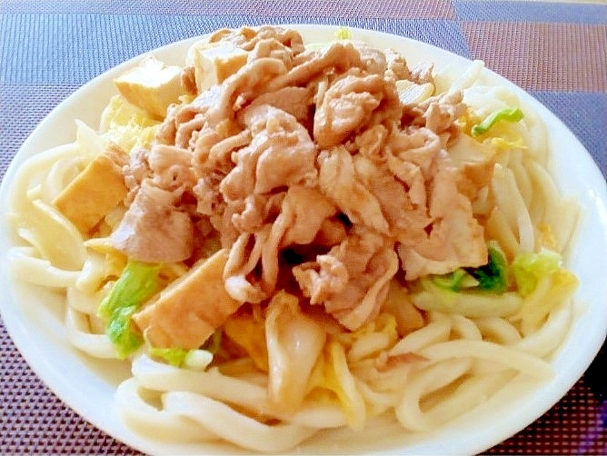 ♪厚揚げ入り♡豚冷しゃぶと白菜の胡麻だれうどん♪