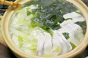 ワカメたっぷり鰤シャブ