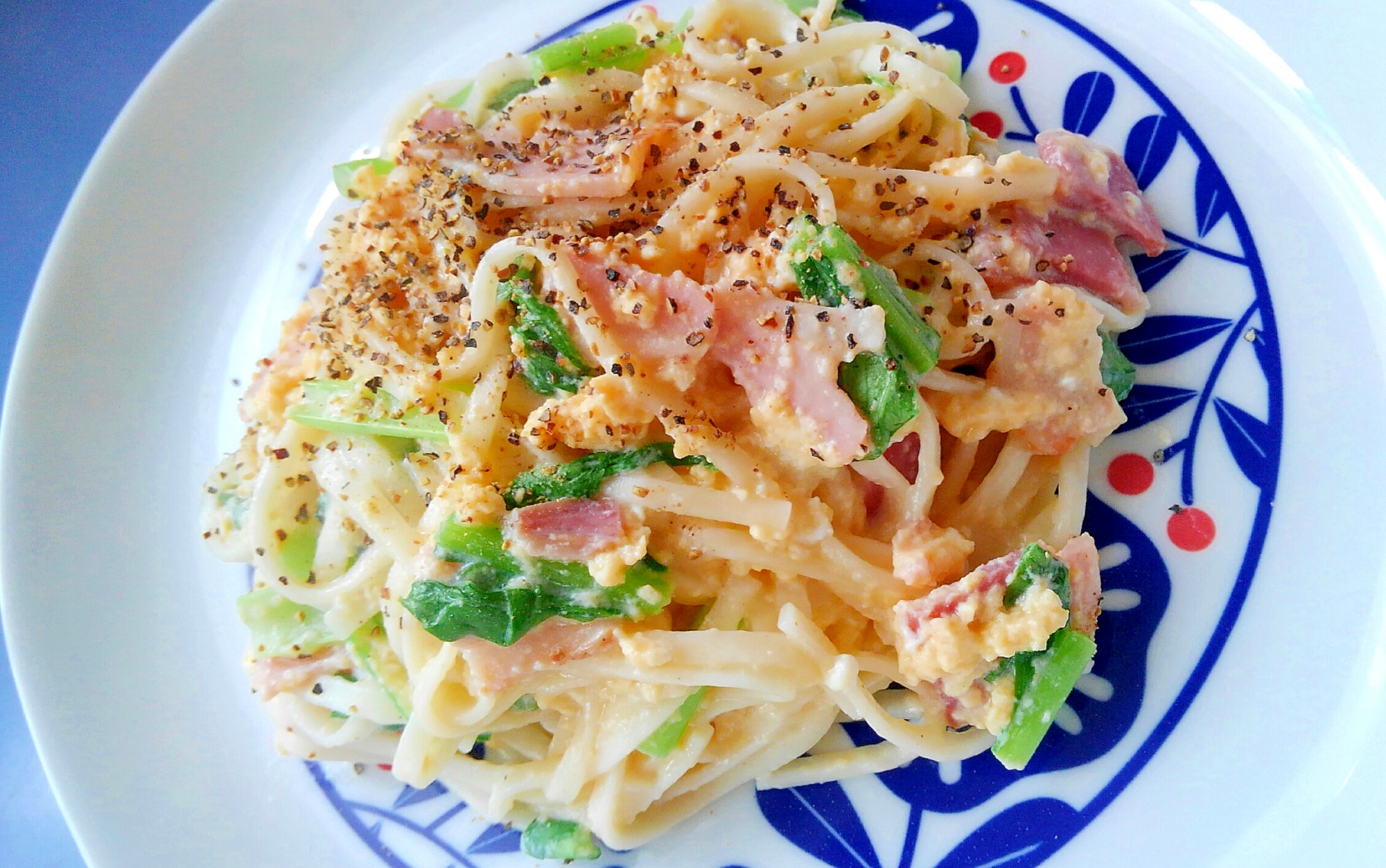 超簡単！カルボナーラ風豆乳うどん