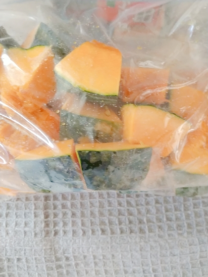 かぼちゃの冷凍保存も初めてです。保存してみました！料理するときが楽しみです(*^^*)ありがとうございました。