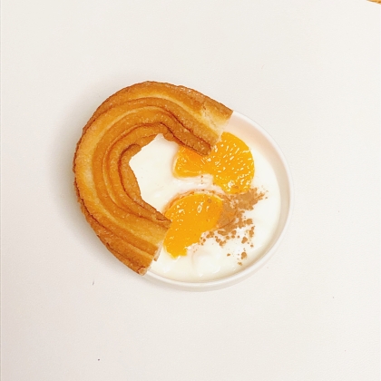 今日のヨーグルト♡ミニドーナツ&柑橘