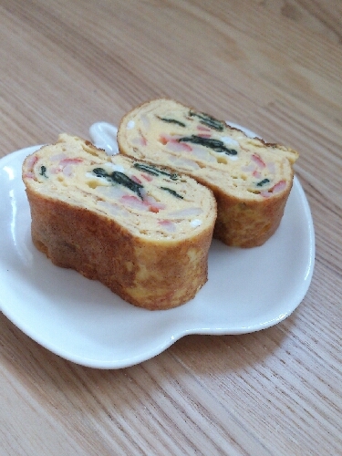 焼き海苔とカニカマの和風オムレツ