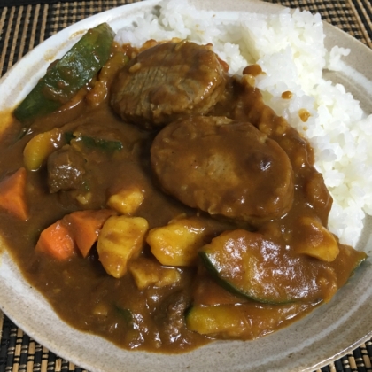 豆腐ハンバーグ＆夏野菜カレーライス