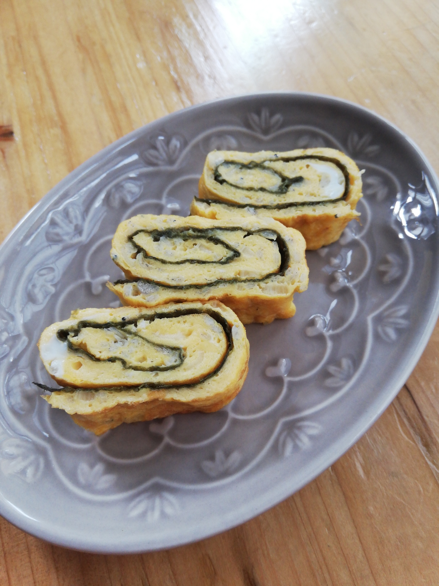 しらすとネギの海苔巻き玉子焼き♪